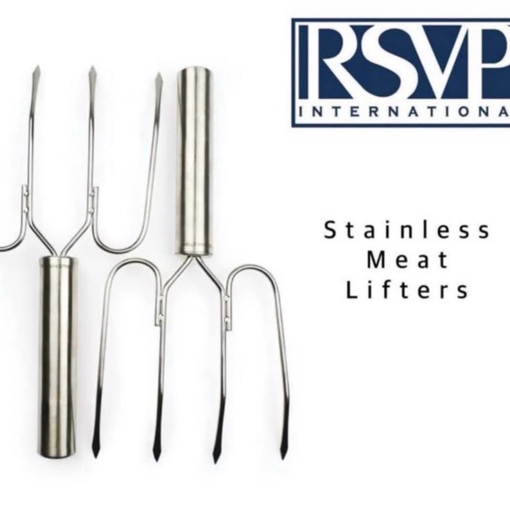 RSVP Endurance Stainless Steel Meat Lifters Set of 2 11 Inch Grilling Forks